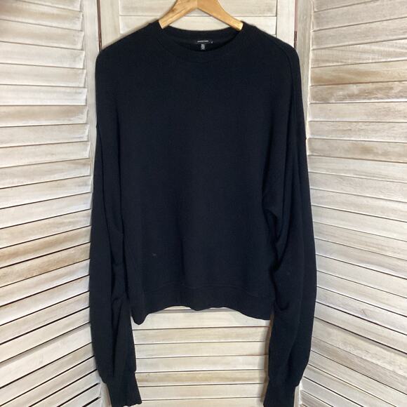 R13 Pleated Sleeve Drop Shoulder Japanese French Terry Black Sweatshirt S - Picture 8 of 12